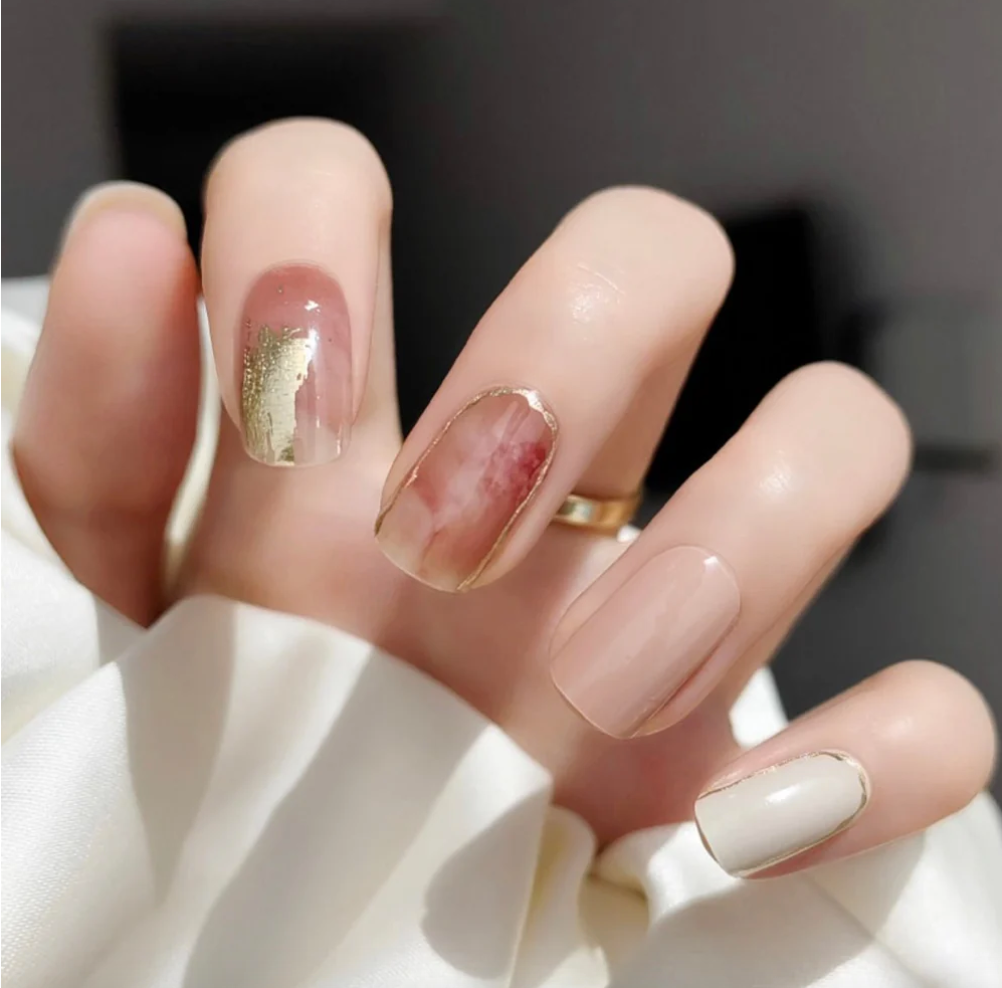 Beige Nude Marmoleado | Stickers de Gel