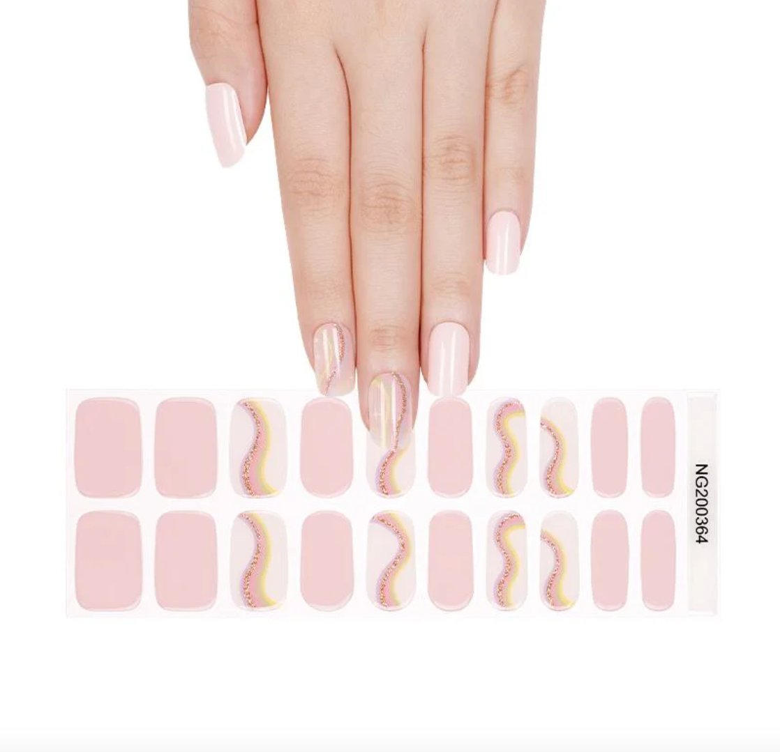 Ondas Rosa Pastel | Stickers de Gel