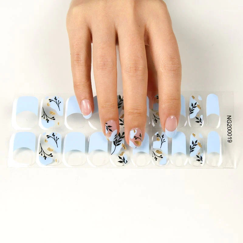 Baby Blue Floral | Stickers de Gel