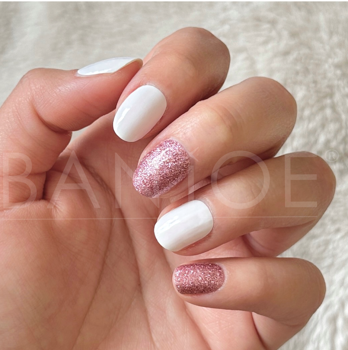 White & Pink | Stickers de Esmalte