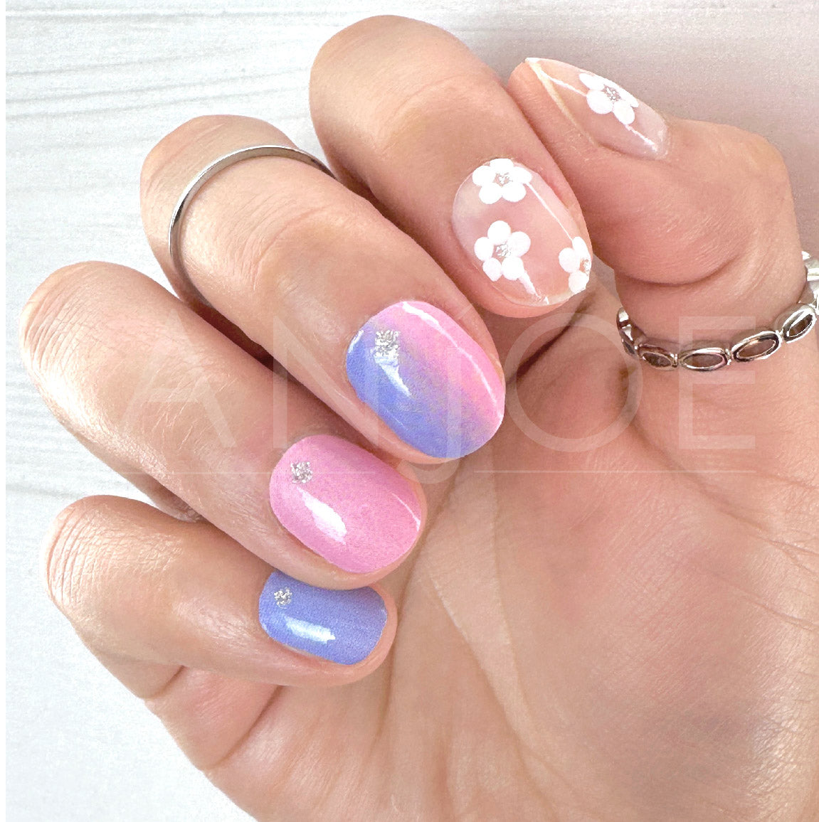 Violeta Degradé Floral | Stickers de Esmalte