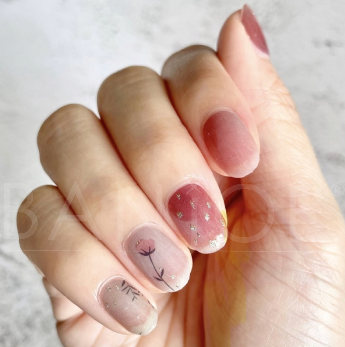 Rose Traslúcido | Stickers de Esmalte