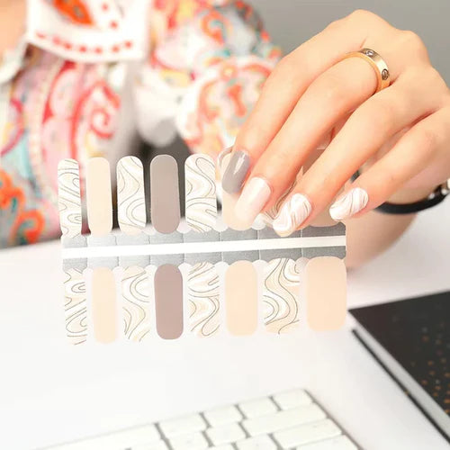 Ondas beige | Stickers de Esmalte