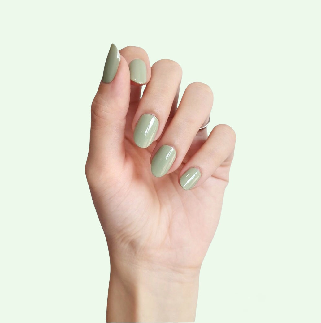 Verde Oliva Pastel | Stickers de Esmalte