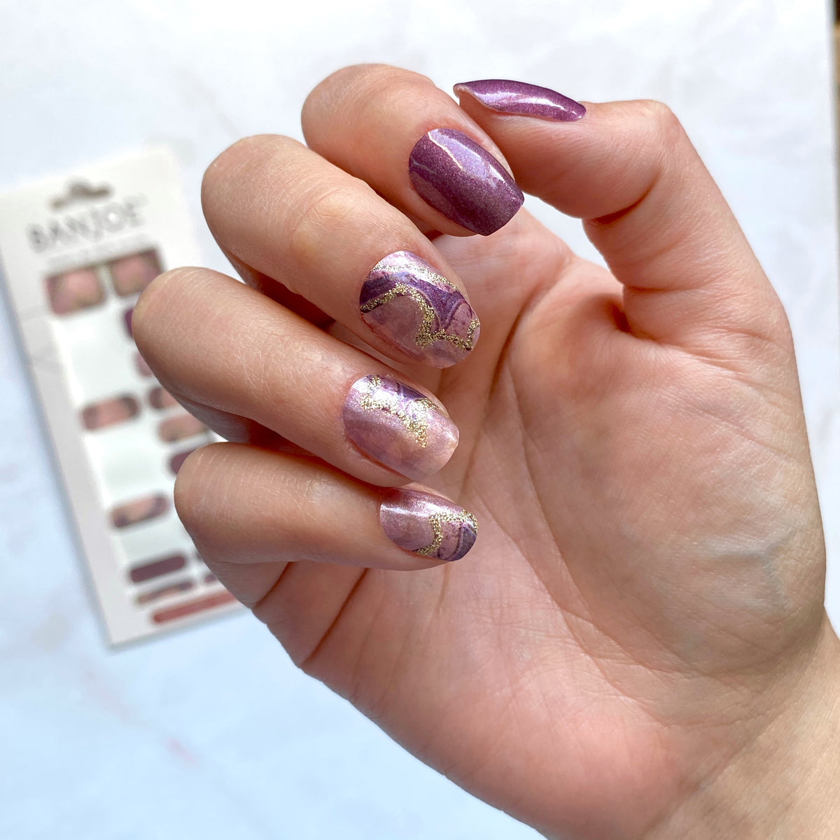 Burdeo Marmoleado | Stickers de Esmalte